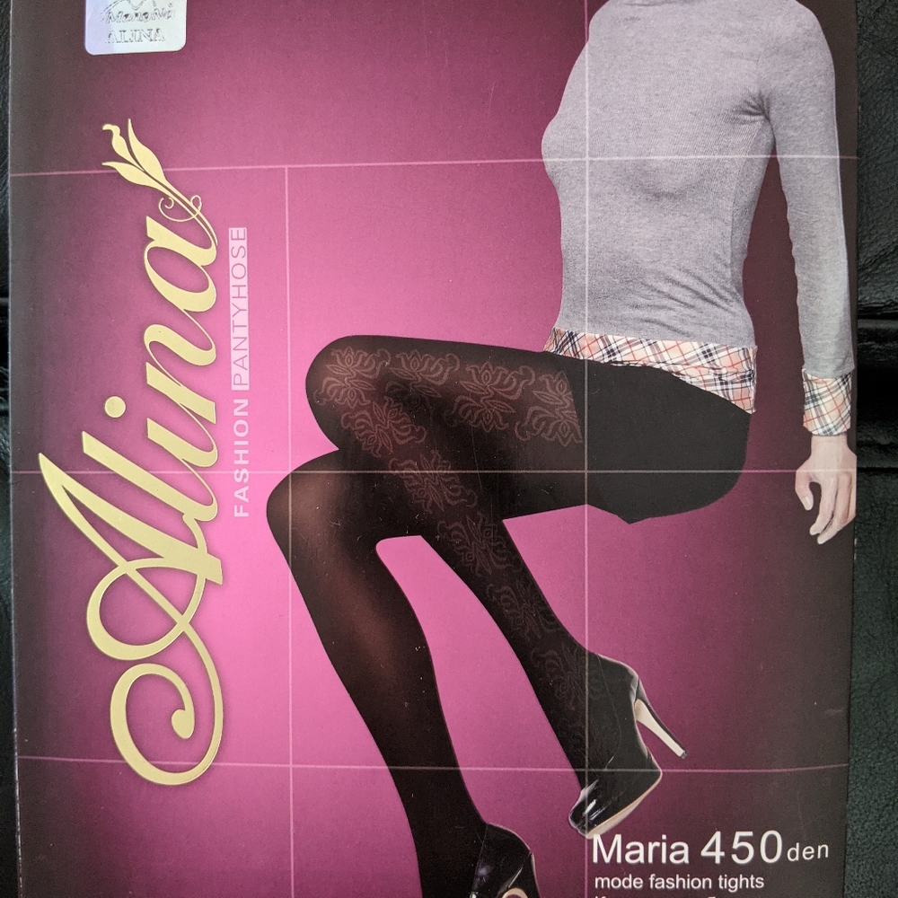 New Black tights with side pattern